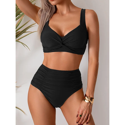 Marina – Bikini de talle alto con detalle de giro para mujer