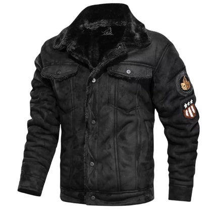 GRETE - Abrigo retro con forro de felpa para hombre