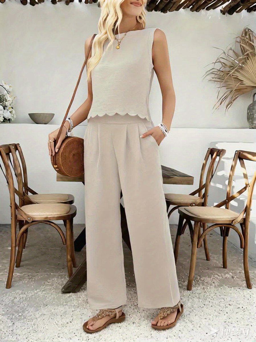 Conjunto veraniego de dos piezas con top y pantalón corto – NOÉLA
