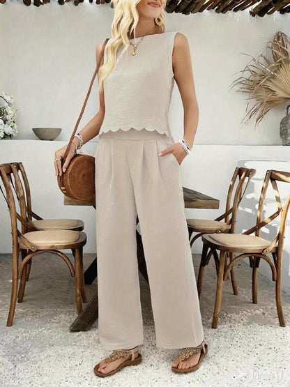 Conjunto veraniego de dos piezas con top y pantalón corto – NOÉLA