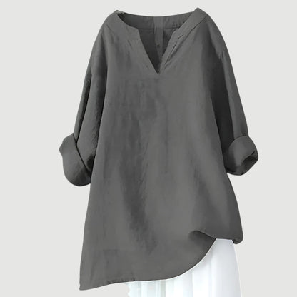 Túnica de mujer con escote en V y corte holgado – FAUSTINA