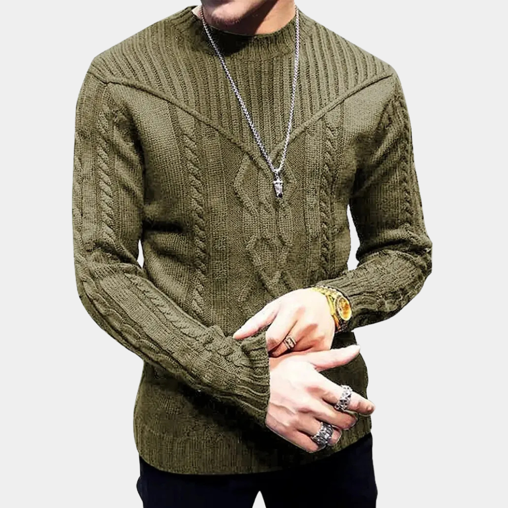 BRUNO - Jersey de punto trenzado para hombre