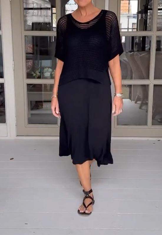 Conjunto de vestido con blusa ligera para mujer, estilo casual y moderno – ELIORA