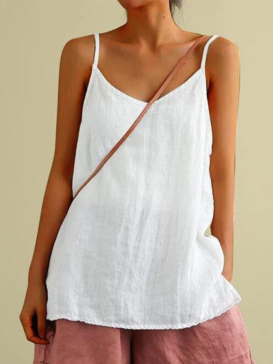 Blusa larga de lino fresco para mujer – CALYPSA