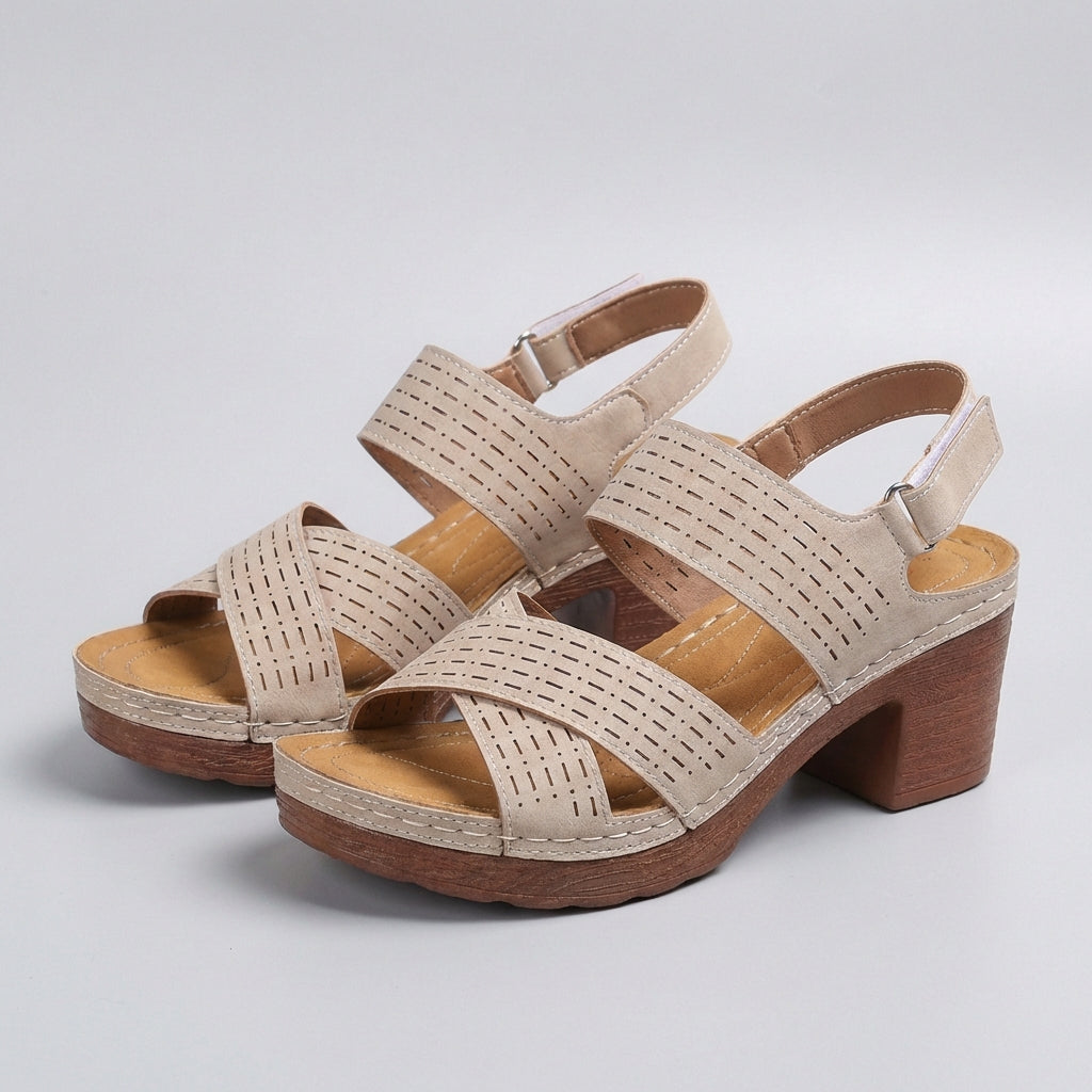 CARMELA – Sandalias de plataforma con tacón cómodo y soporte ortopédico para mujer