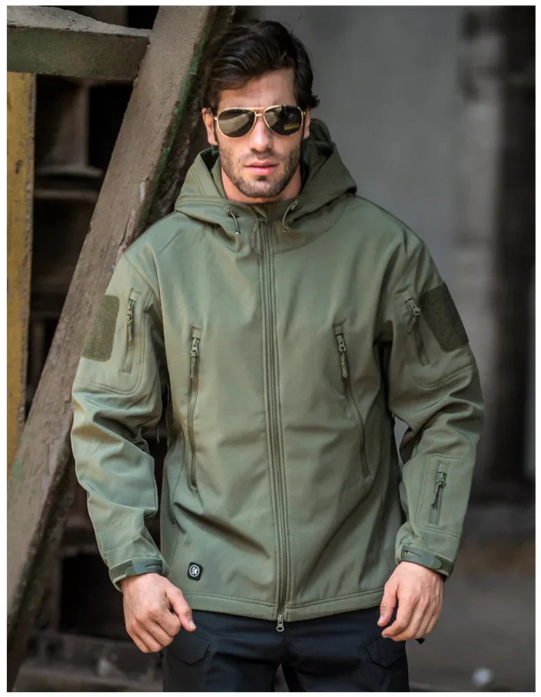 VALENTIN - Chaqueta táctica con capucha y bolsillos para hombre