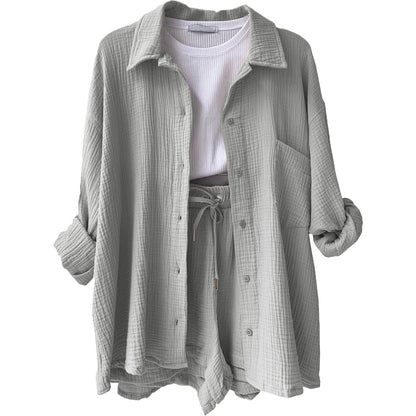 Conjunto casual de dos piezas para mujer con top y pantalón – FÉIA
