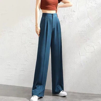 AURORA – Pantalones anchos de lino de talle alto y transpirables para mujer