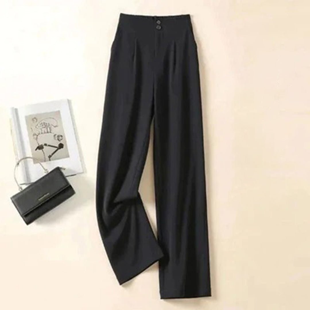 AURORA – Pantalones anchos de lino de talle alto y transpirables para mujer