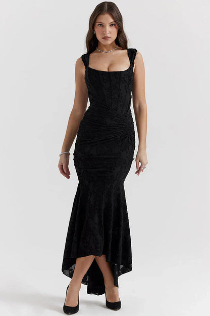 ARIELLE – Vestido sirena de encaje elegante con opciones sin tirantes y hombros descubiertos