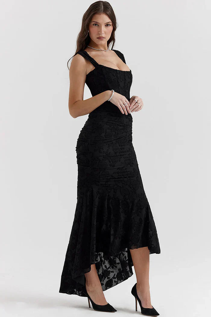 ARIELLE – Vestido sirena de encaje elegante con opciones sin tirantes y hombros descubiertos