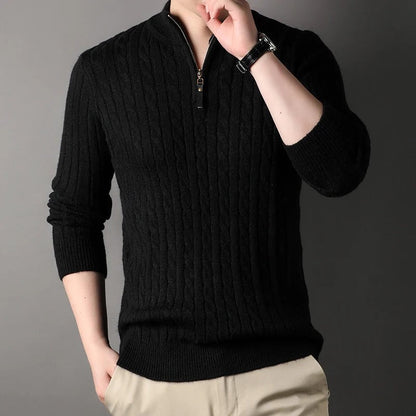 Jersey de punto trenzado para hombre con estilo clásico – ROWAN