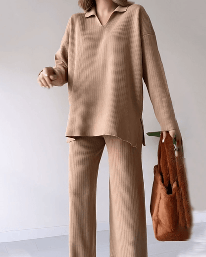 Marissa – Conjunto de dos piezas con top corto y falda midi para mujer