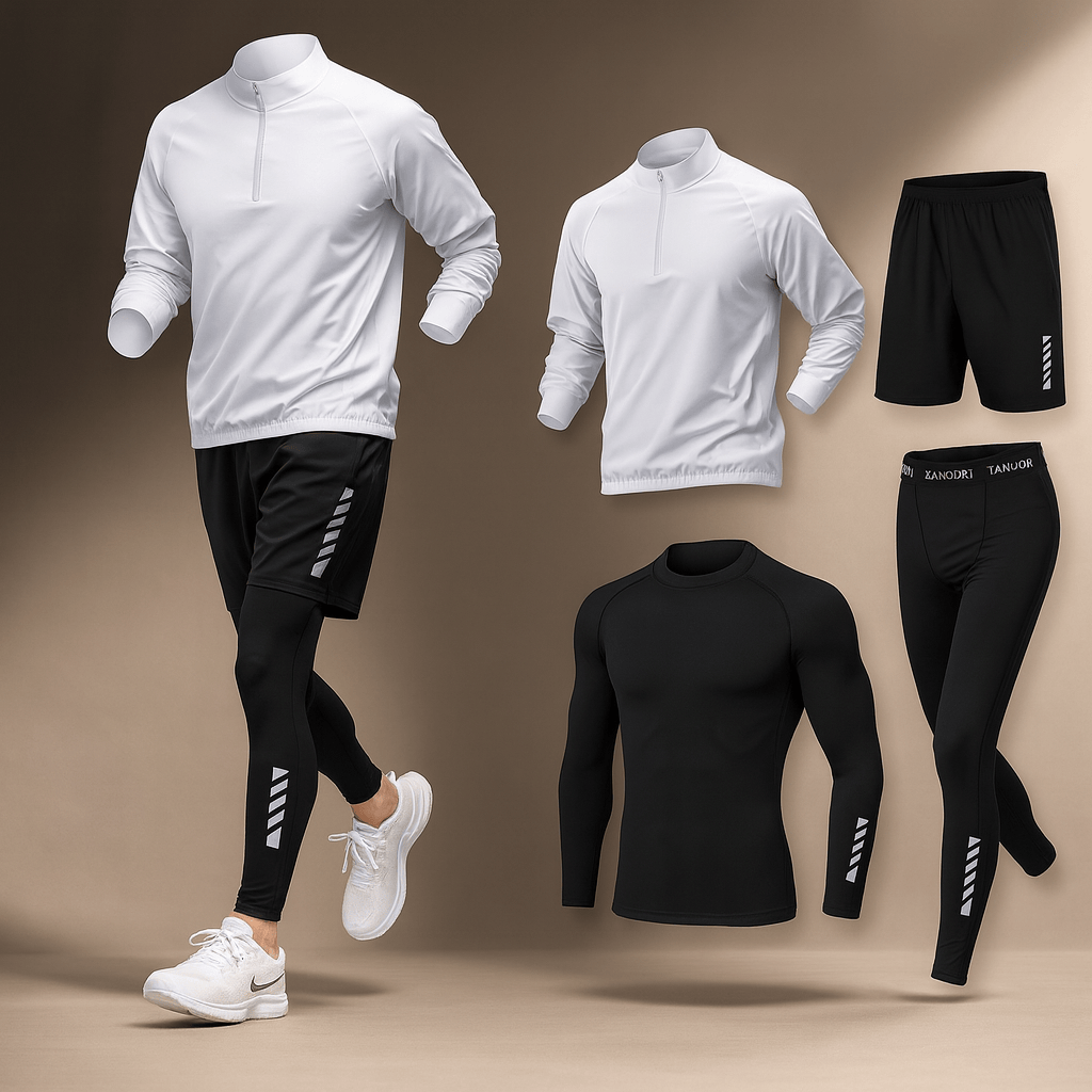 Maxwell – Conjunto activo de hombre con cremallera superior y manga larga