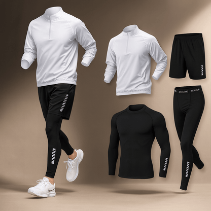 Maxwell – Conjunto activo de hombre con cremallera superior y manga larga