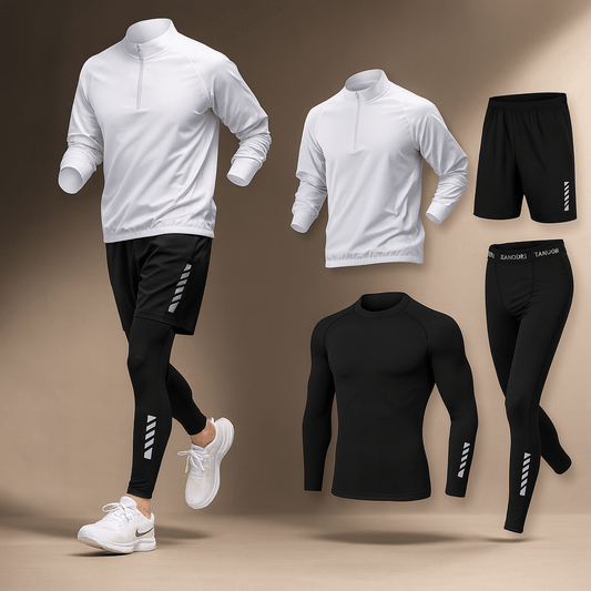 Maxwell – Conjunto activo de hombre con cremallera superior y manga larga