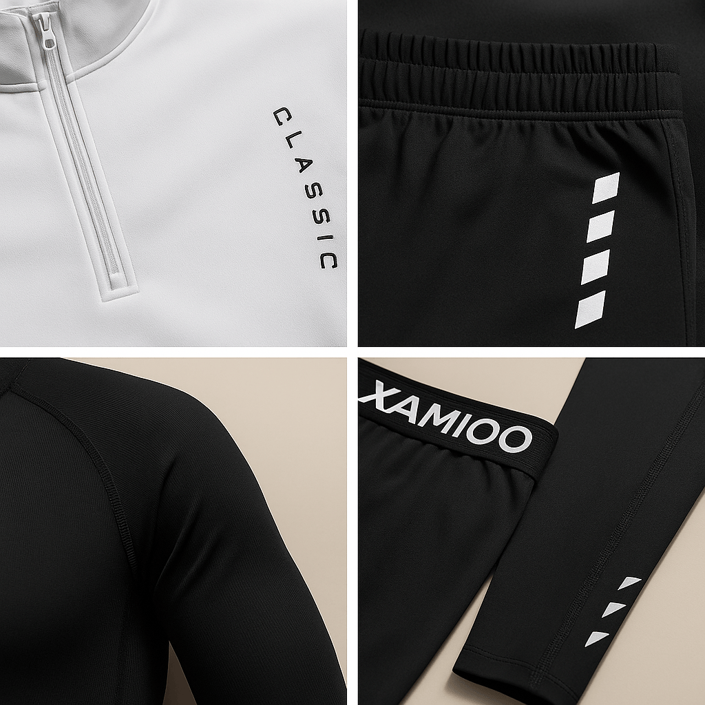 Maxwell – Conjunto activo de hombre con cremallera superior y manga larga