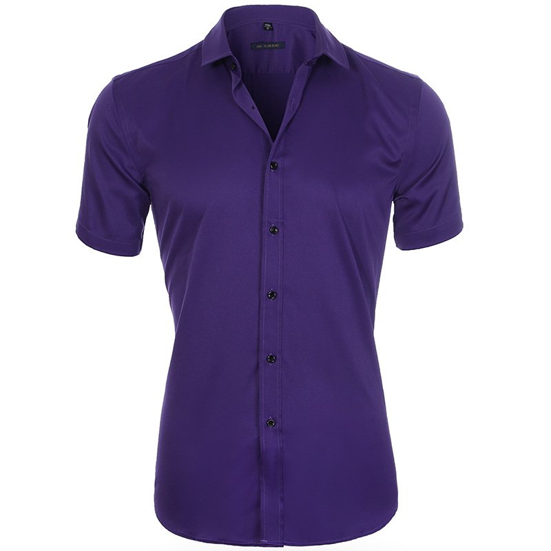 Lorenzo – Camisa de hombre de corte entallado con mangas cortas