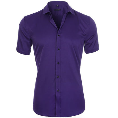 Lorenzo – Camisa de hombre de corte entallado con mangas cortas