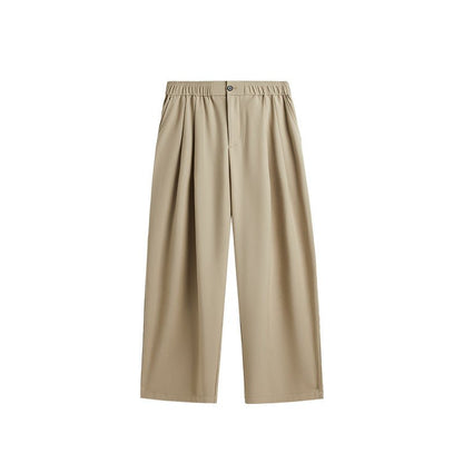 EMILIO – Pantalones anchos de lino de corte relajado con cordón ajustable para hombre