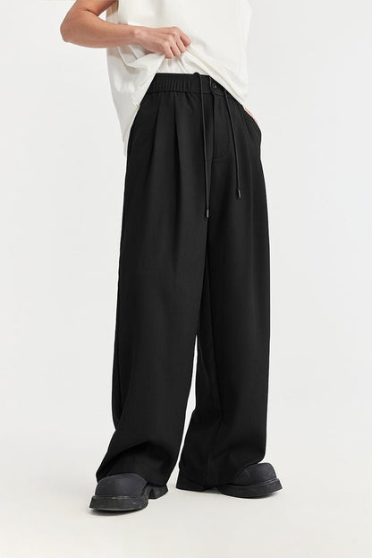EMILIO – Pantalones anchos de lino de corte relajado con cordón ajustable para hombre