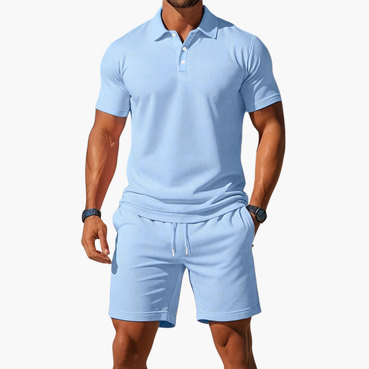 Novera – Conjunto casual de polo y pantalón corto para hombre