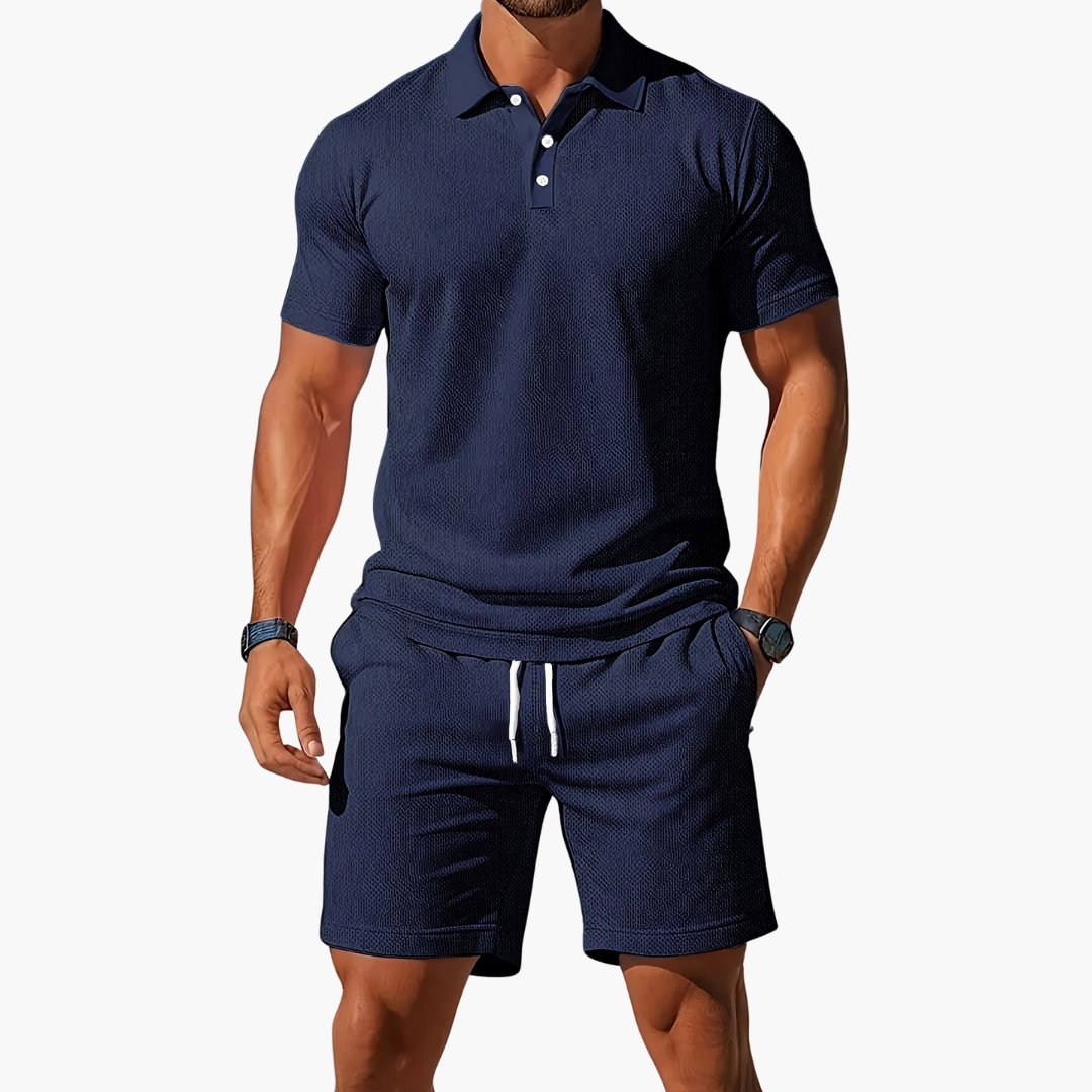 Novera – Conjunto casual de polo y pantalón corto para hombre