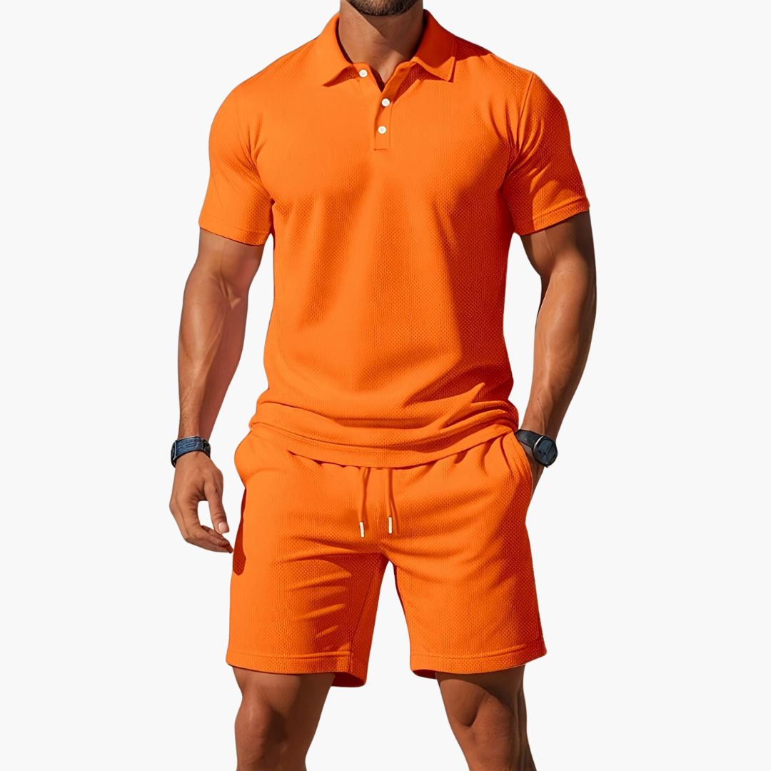 Novera – Conjunto casual de polo y pantalón corto para hombre