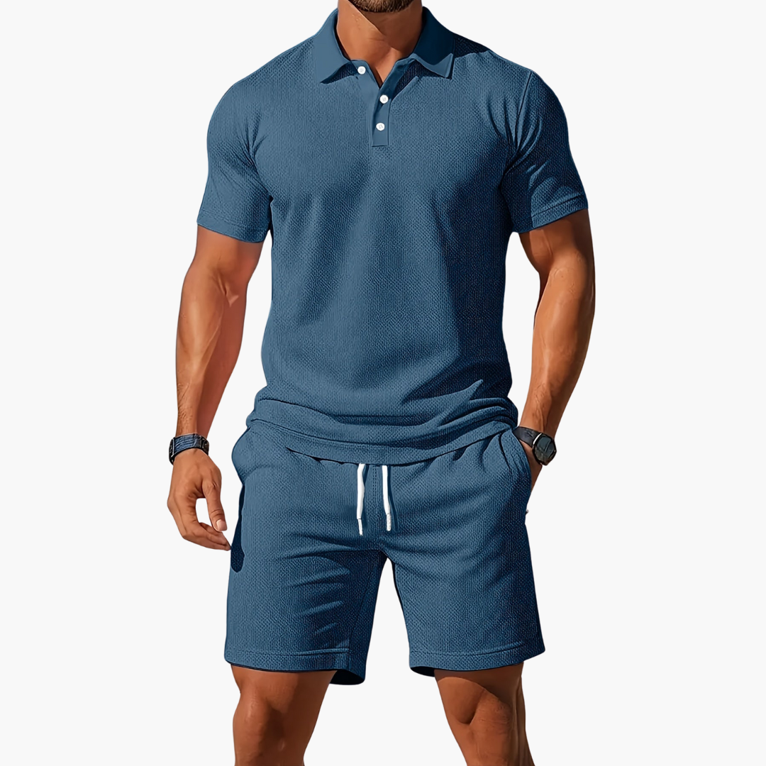 Novera – Conjunto casual de polo y pantalón corto para hombre