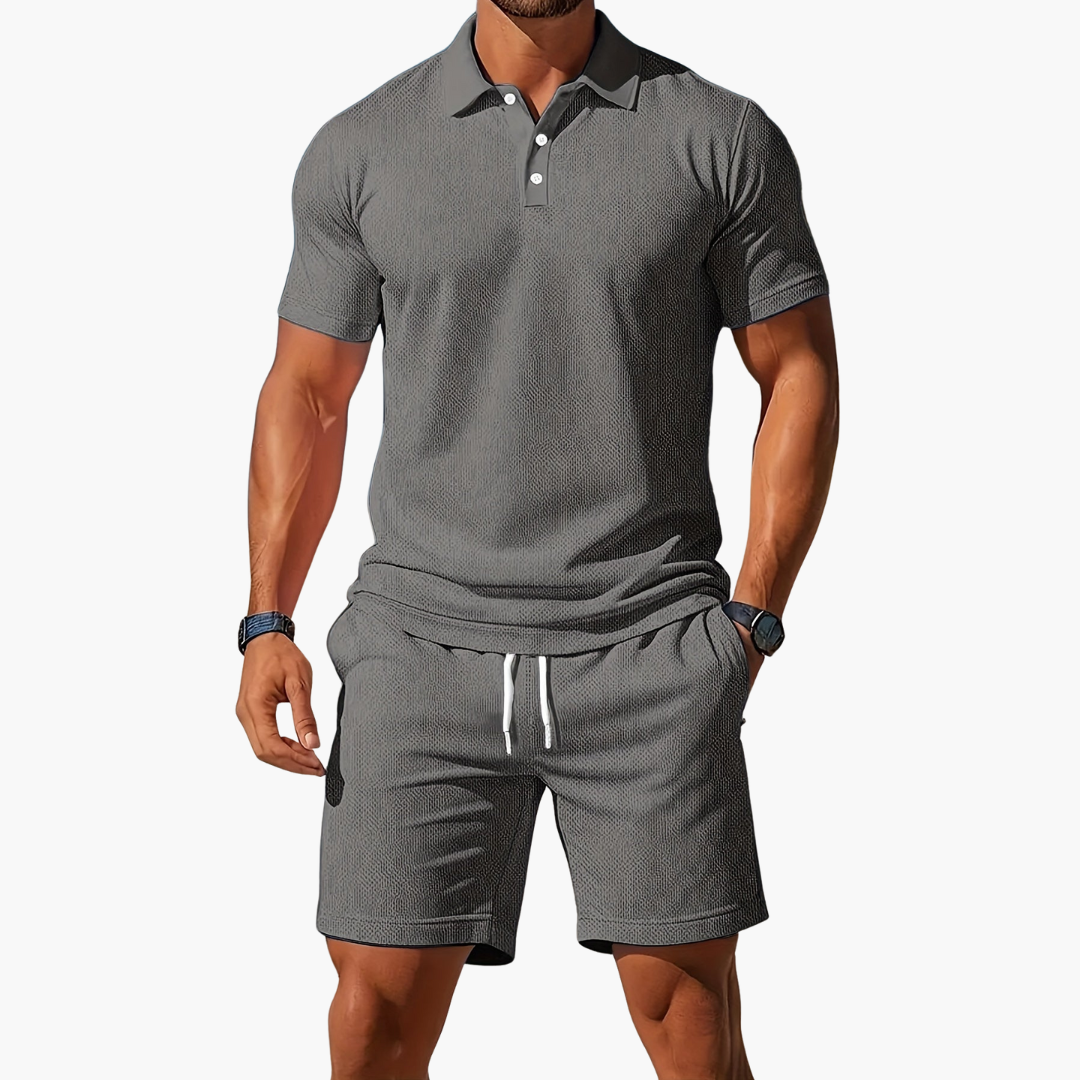 Novera – Conjunto casual de polo y pantalón corto para hombre
