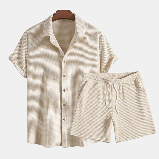 Kaelis – Conjunto casual de camisa y pantalón corto para hombre