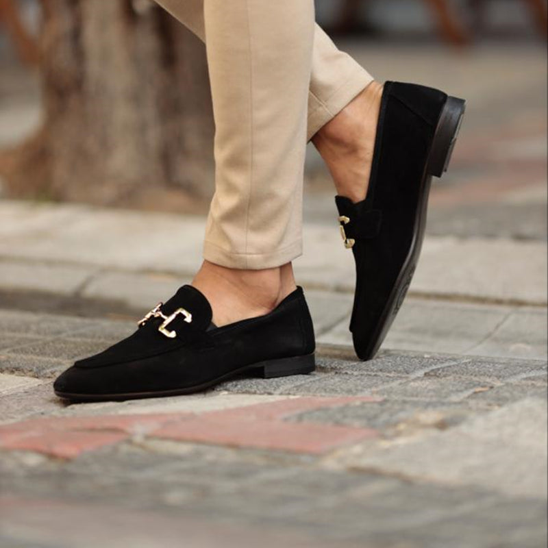 Vantor – Mocasines sin cordones con detalle metálico para hombre