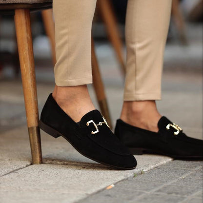 Vantor – Mocasines sin cordones con detalle metálico para hombre