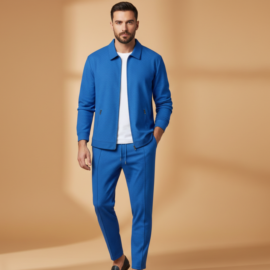 Zyron – Conjunto deportivo con chaqueta de cremallera y pantalón para hombre