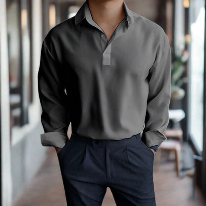 NÉSTOR – Camisa de hombre con cuello clásico y mangas largas