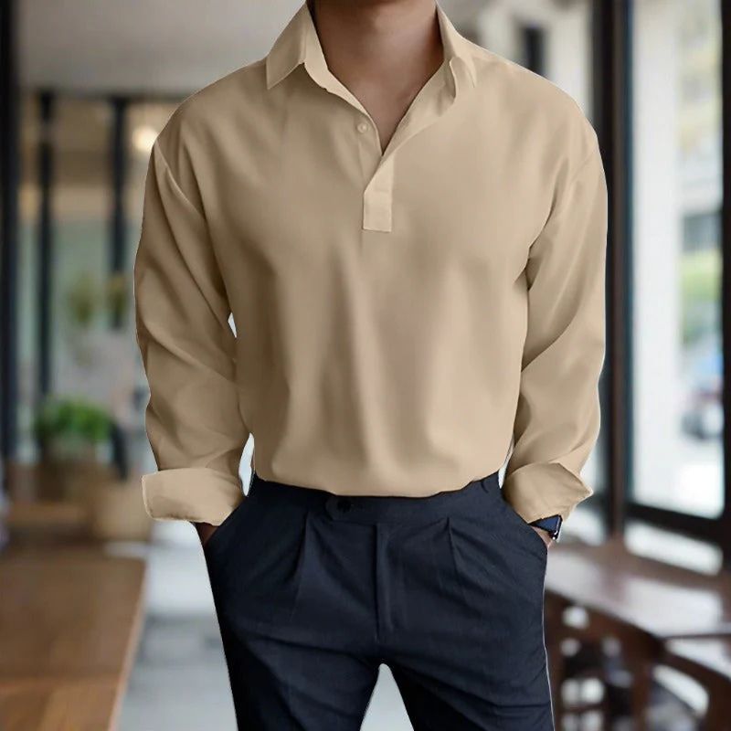 NÉSTOR – Camisa de hombre con cuello clásico y mangas largas