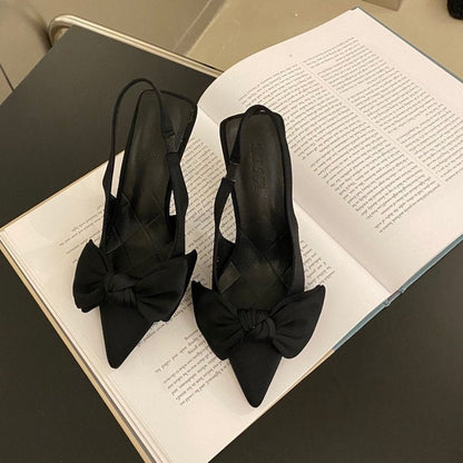 Zapatos de tacón elegantes para mujer con lazo decorativo – GIULIANA BOW