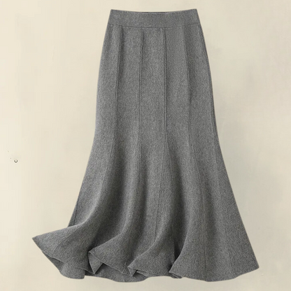 ELENA - Falda maxi de punto con cintura alta para mujer