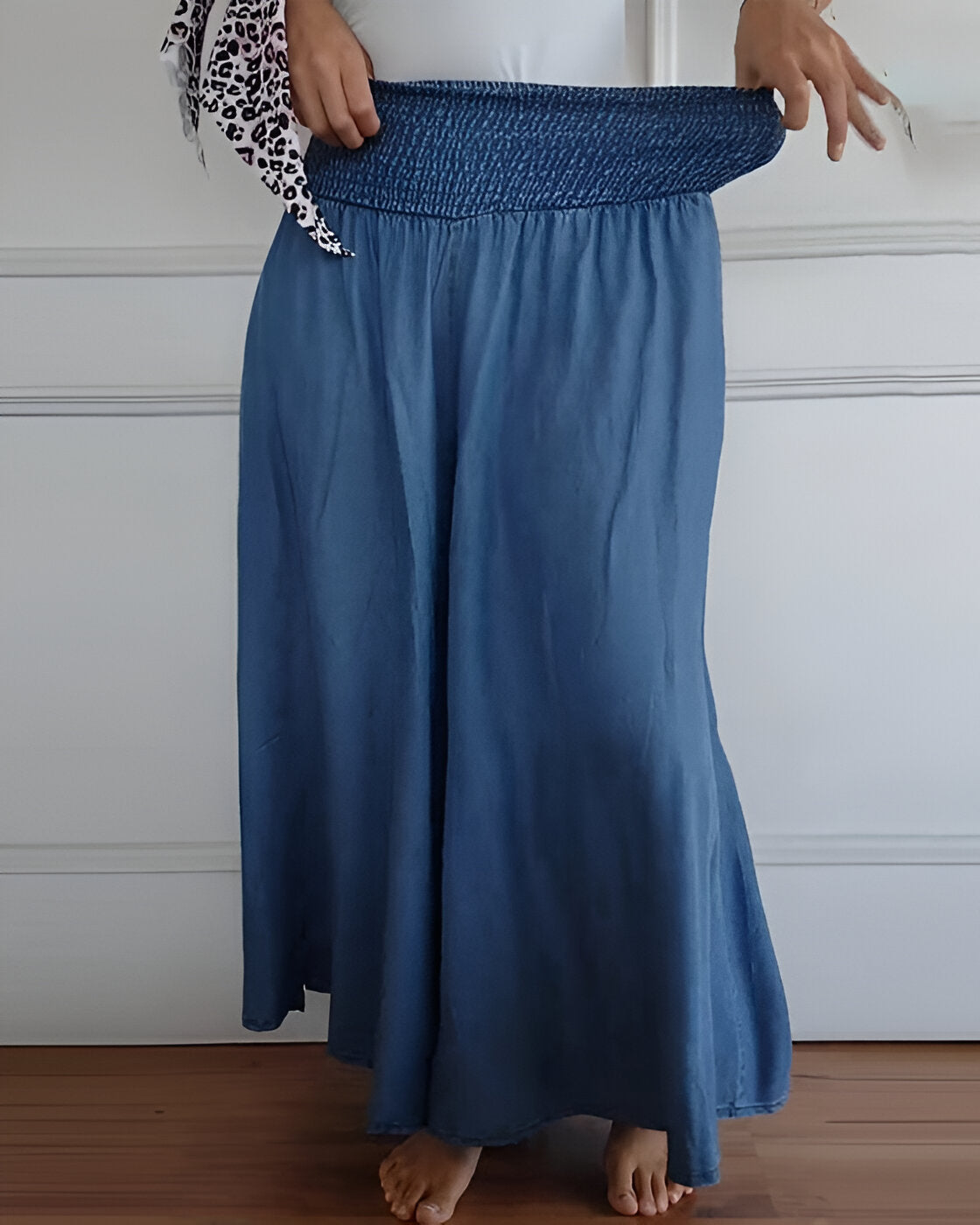 Pantalón lounge de pierna ancha con cintura alta – MAHIRA