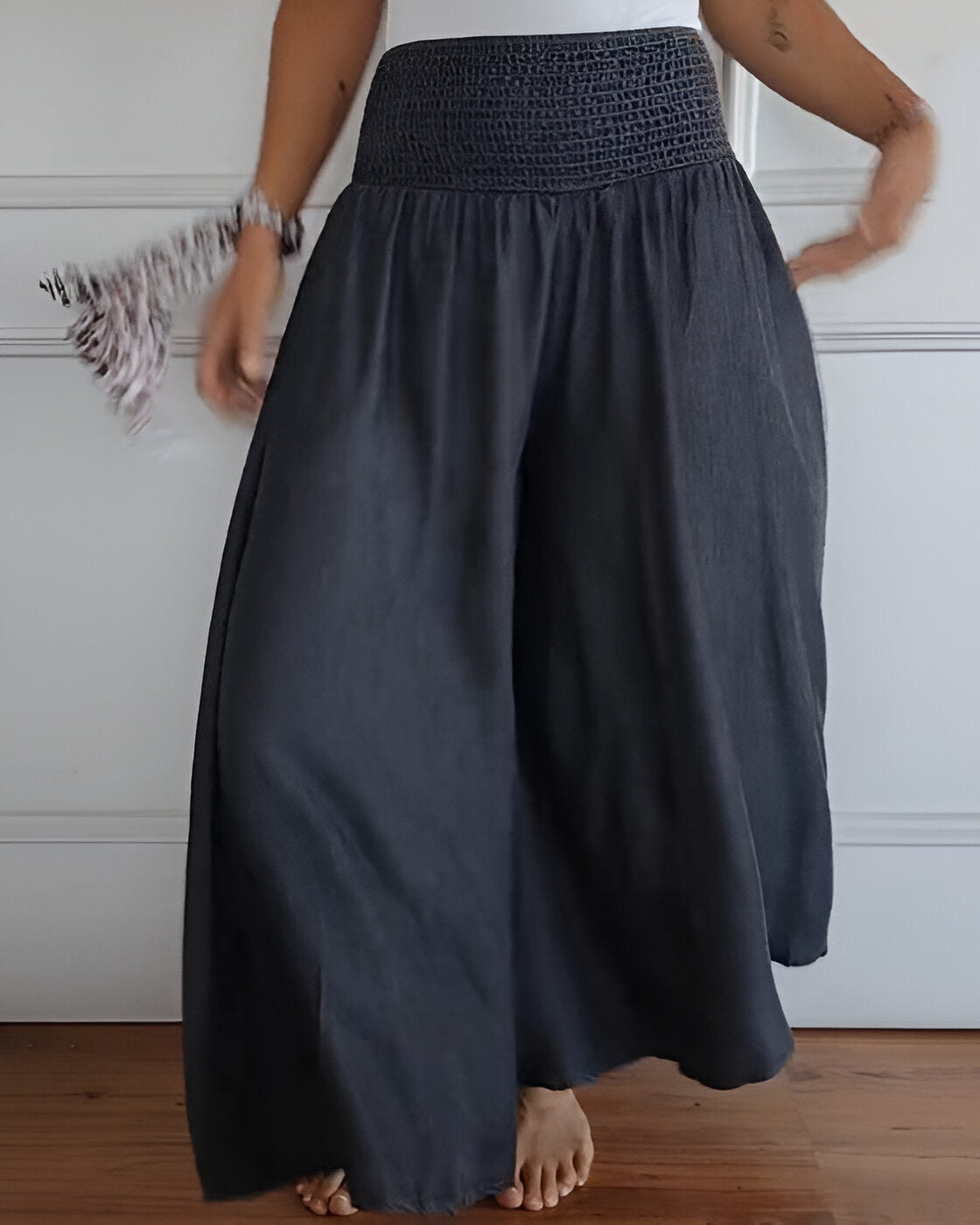 Pantalón lounge de pierna ancha con cintura alta – MAHIRA