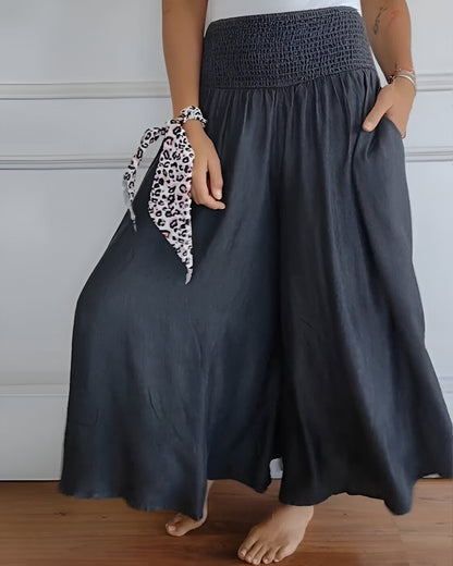 Pantalón lounge de pierna ancha con cintura alta – MAHIRA