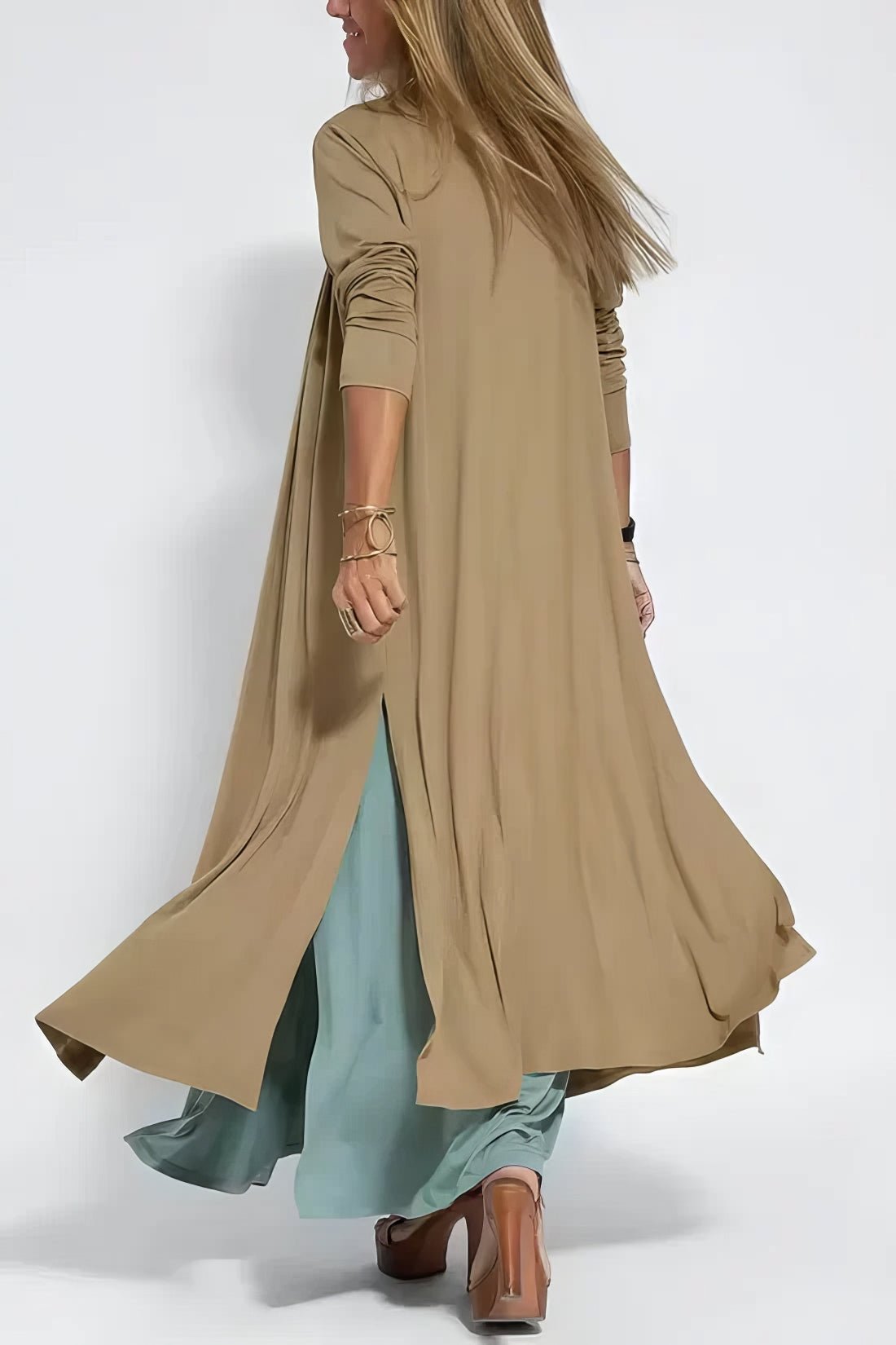 CAMILA – Vestido largo de talla grande sin mangas con escote en V