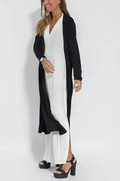 CAMILA – Vestido largo de talla grande sin mangas con escote en V