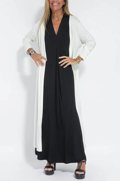 CAMILA – Vestido largo de talla grande sin mangas con escote en V