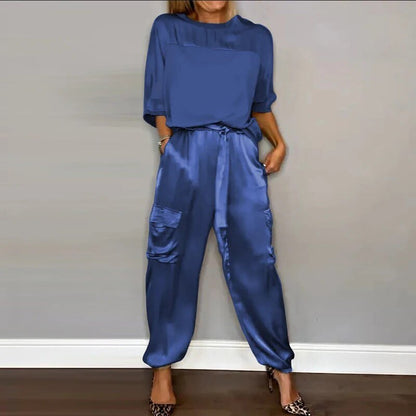 SOFÍA – Conjunto de dos piezas de talla grande con pantalones cargo y cordón ajustable