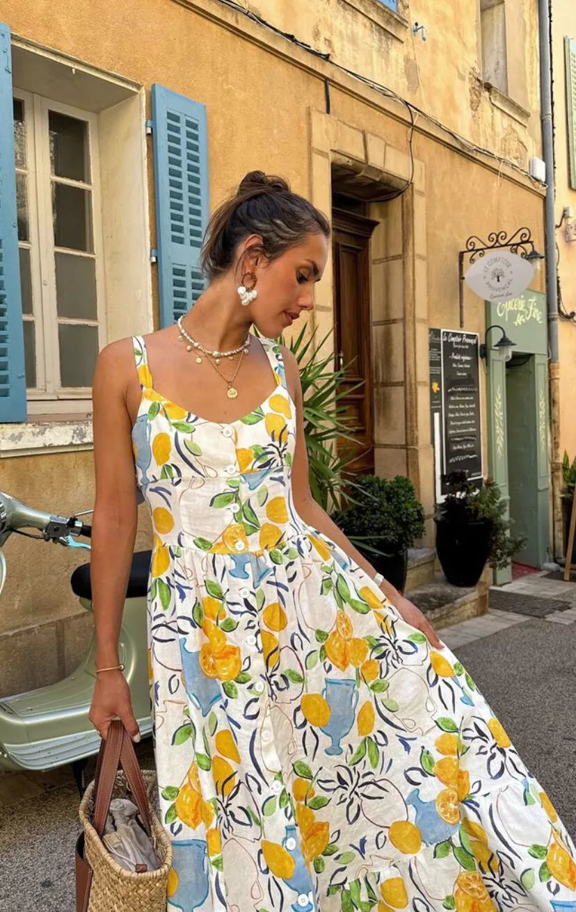 Luna – Vestido con tirantes y corte en A para mujer