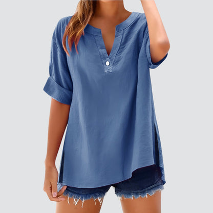Túnica holgada de mujer con escote en V – MIRETTE