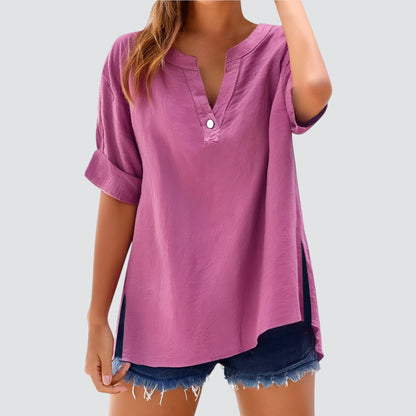 Túnica holgada de mujer con escote en V – MIRETTE