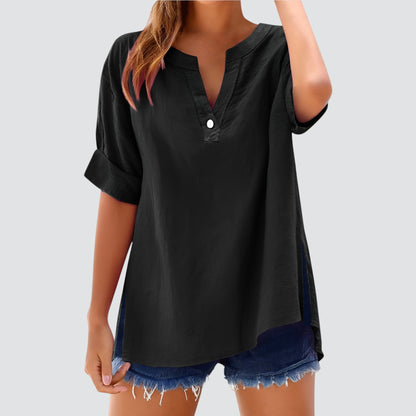 Túnica holgada de mujer con escote en V – MIRETTE