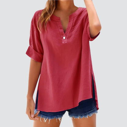 Túnica holgada de mujer con escote en V – MIRETTE